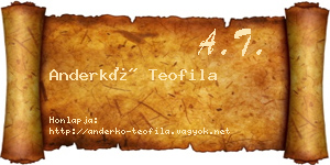 Anderkó Teofila névjegykártya